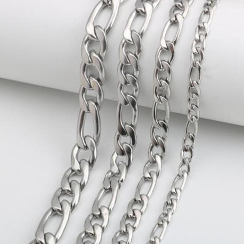 Stainless Steel Curb Chain, 304 Stainless Steel, DIY & different size for choice, original color, Sold By m