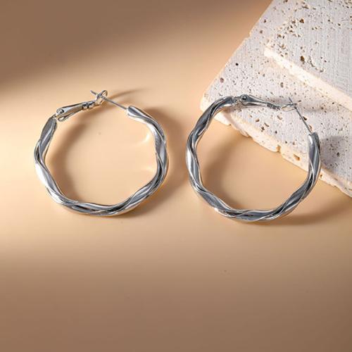 laiton boucle d'oreille cercle, Placage, bijoux de mode & pour femme, 5x35mm, Vendu par paire