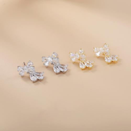 Brass Drop Earring, plated, micro pave cubic zirconia & for woman, more colors for choice, 10x16.50mm, Sold By Pair