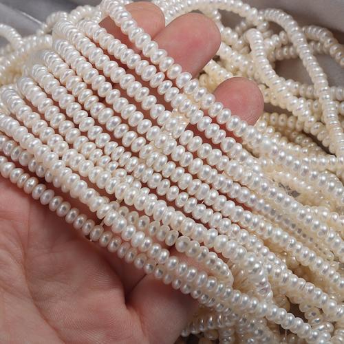 Natural Freshwater Pearl Loose Beads, Flat Oval, DIY, white, 4-5mm, Sold Per 38 cm Strand