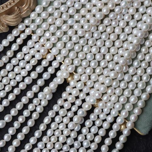 Natural Freshwater Pearl Loose Beads, Baroque, DIY, white, 5-6mm, Sold Per 35 cm Strand