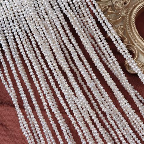 Natural Freshwater Pearl Loose Beads, Slightly Round, DIY, white, 2-2.5mm, Sold Per 36 cm Strand