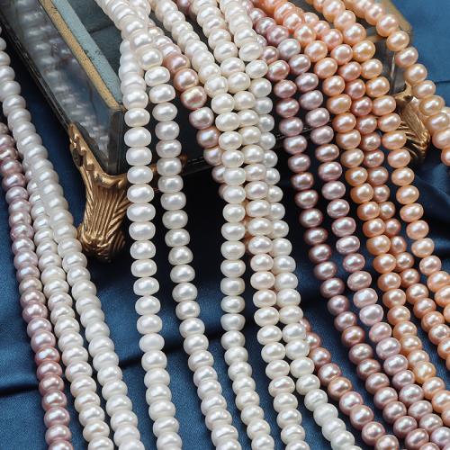 Natural Freshwater Pearl Loose Beads, Flat Round, DIY, more colors for choice, 7-8mm, Sold Per 38 cm Strand