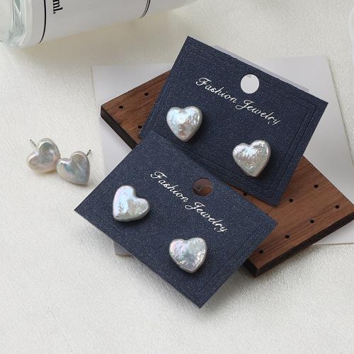 Freshwater Pearl Earrings, 925 Sterling Silver, with Freshwater Pearl, Baroque, fashion jewelry, white, 10-11mm, Sold By Pair