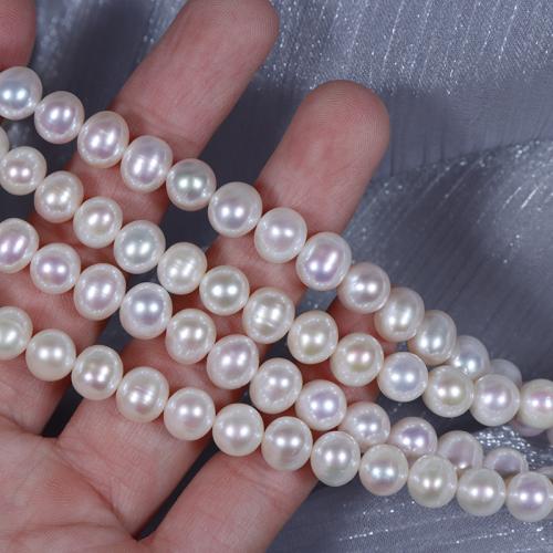 Cultured Potato Freshwater Pearl Beads, DIY, white, 7mm, Length:37 cm, Sold By PC