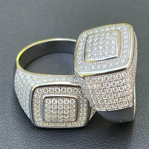 Kubische Zro2-Micro Pave Messingring, Messing, plattiert, verschiedene Größen vorhanden & Micro pave Zirkonia & für Frau, verkauft von PC