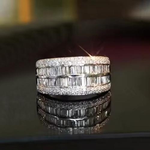 Cúbicos Circonia Micro Pave anillo de latón, metal, chapado, diverso tamaño para la opción & micro arcilla de zirconia cúbica & para mujer, Vendido por UD