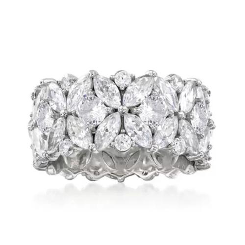 Cubic Zirconia Micro Pave Brass Ring, plated, different size for choice & micro pave cubic zirconia & for woman, Sold By PC