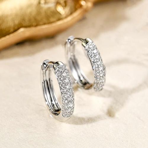 Befestiger Zirkonia Messing Ohrring, plattiert, Modeschmuck & Micro pave Zirkonia & für Frau, verkauft von Paar