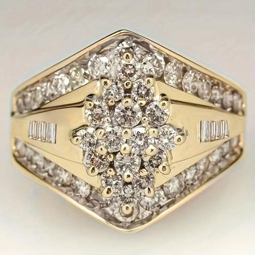 Cubique anneau en laiton Circonia Micro Pave, Placage, normes différentes pour le choix & pavé de micro zircon & pour femme, Vendu par PC