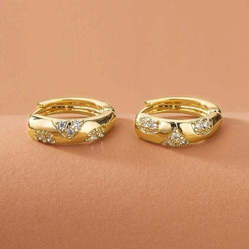 Cubic Zirconia Micro Pave Brass Earring, plated, fashion jewelry & micro pave cubic zirconia & for woman, Sold By Pair