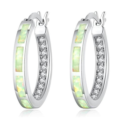 Cubic Zirconia Micro Pave Brass Earring, plated, micro pave cubic zirconia & for woman & epoxy gel, Sold By Pair