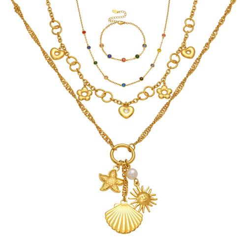 Cubic Zirconia Stainless Steel Jewelry Sets, 304 Stainless Steel, plated, different styles for choice & micro pave cubic zirconia & for woman, Sold By PC