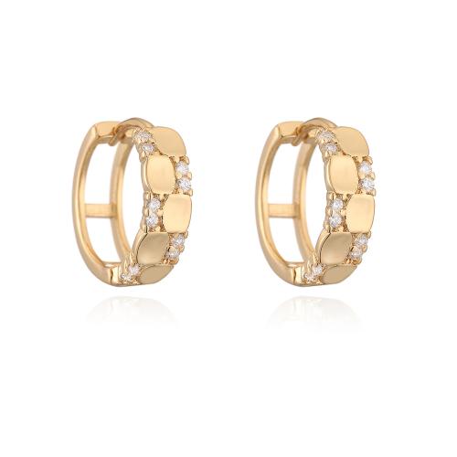 Befestiger Zirkonia Messing Ohrring, plattiert, Micro pave Zirkonia & für Frau & hohl, keine, verkauft von Paar