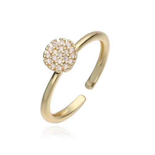 Cubic Zirconia Micro Pave Brass Ring, 18K gold plated, different styles for choice & micro pave cubic zirconia & for woman, Sold By PC