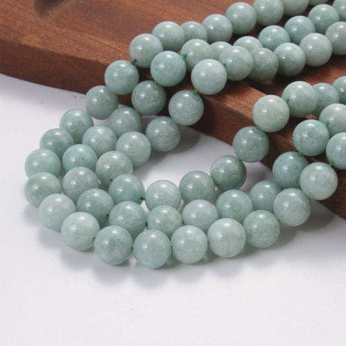 Natural Jade Beads, Jade Burma, Round, polished, DIY & different size for choice, light green, Sold By Strand