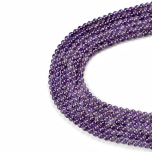 Natural Amethyst Beads, Round, DIY, purple, 6mm, Length:38 cm, Sold By PC