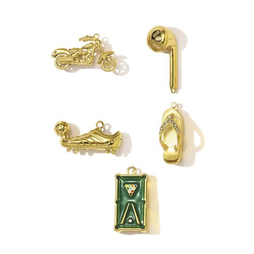 Ювелирные подвески из нержавеющей стали, Нержавеющая сталь 304, Другое покрытие, DIY & эмаль & со стразами, Много цветов для выбора, 3ПК/сумка, продается сумка