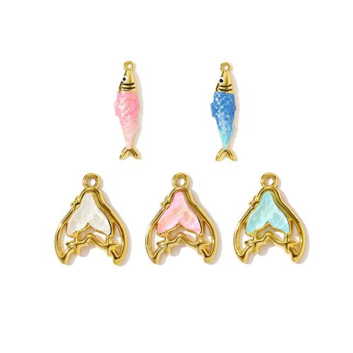 Ювелирные подвески из нержавеющей стали, Нержавеющая сталь 304, плакирован золотом, DIY & эмаль & со стразами, Золотой, 3ПК/сумка, продается сумка