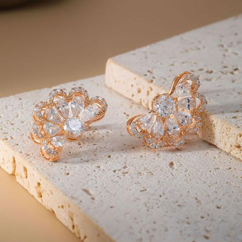Brass Lever Back Earring, Fan, plated, micro pave cubic zirconia & for woman & hollow, 12x20mm, Sold By PC