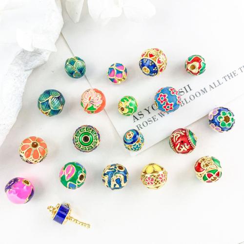 Brass Jewelry Beads, plated, DIY & enamel & hollow, more colors for choice, nickel, lead & cadmium free, Sold By PC