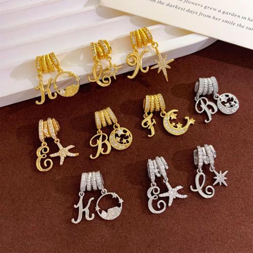 Befestigter Zirkonia Messing Anhänger, plattiert, DIY & Micro pave Zirkonia, keine, frei von Nickel, Blei & Kadmium, verkauft von PC