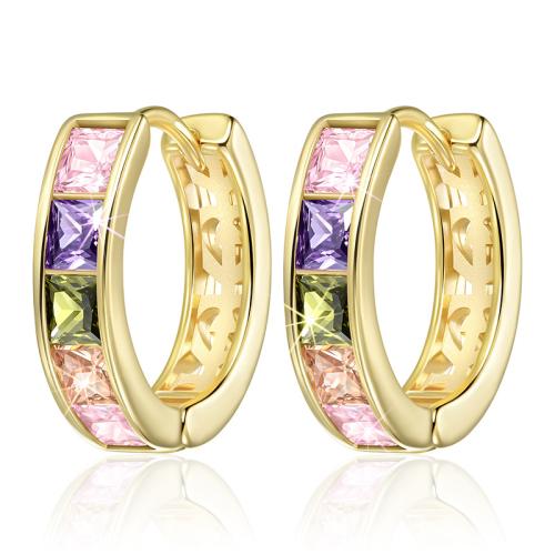 Befestiger Zirkonia Messing Ohrring, plattiert, Modeschmuck & Micro pave Zirkonia & für Frau, verkauft von Paar