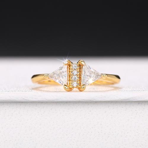 Cubic Zirconia Micro Pave Brass Ring, plated, different size for choice & micro pave cubic zirconia & for woman, Sold By PC