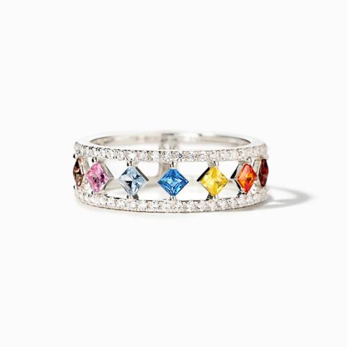 Cubic Zirconia Micro Pave Brass Ring, plated, different size for choice & micro pave cubic zirconia & for woman & hollow, Sold By PC