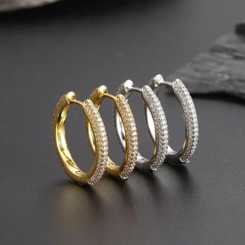 Befestiger Zirkonia Messing Ohrring, plattiert, Modeschmuck & Micro pave Zirkonia & für Frau, keine, verkauft von Paar