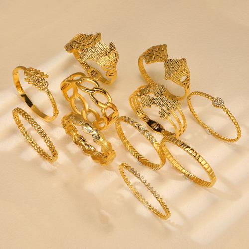 Bracelet en acier inoxydable, Acier inoxydable 304, Plaqué or 18K, bijoux de mode & styles différents pour le choix & pour femme, Vendu par PC