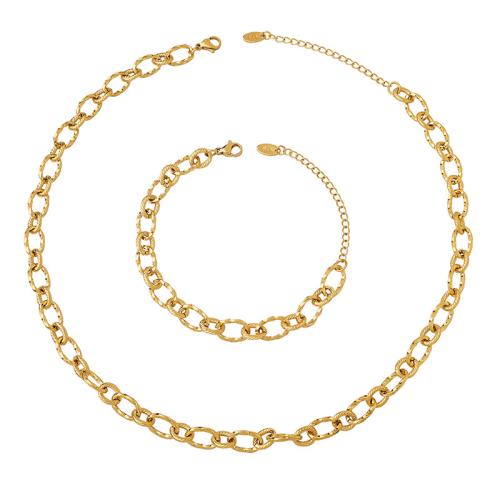 Fashion Stainless Steel Jewelry Sets, Titanium Steel, plated, Unisex & different styles for choice & hollow, golden, Sold By PC