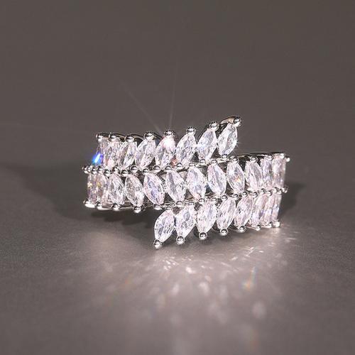 Cubic Zirconia Micro Pave Brass Ring, plated, different size for choice & micro pave cubic zirconia & for woman, Sold By PC