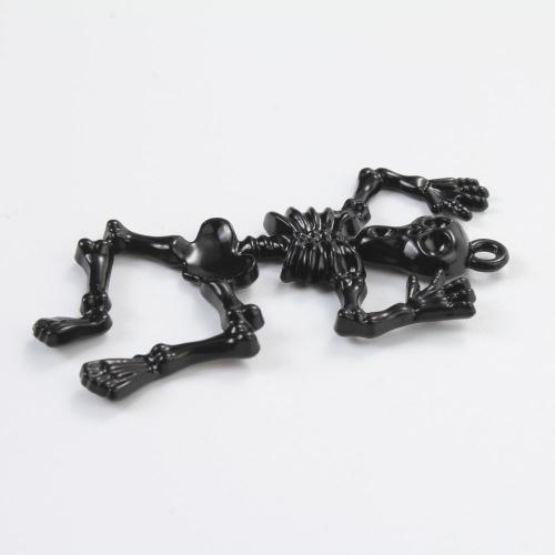 Moda colgante de Halloween, aleación de zinc, Esqueleto, chapado en color dorado, Diseño de Halloween & Bricolaje & esmalte, color mixto, 48.50x32x3.70mm, Vendido por UD