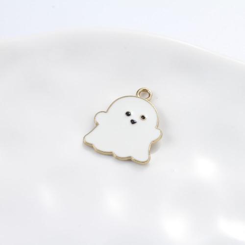 Fashion Halloween Pendant, Tibetan Style, Ghost, gold color plated, Halloween Design & DIY & enamel, mixed colors, 22x18x14mm, Sold By PC