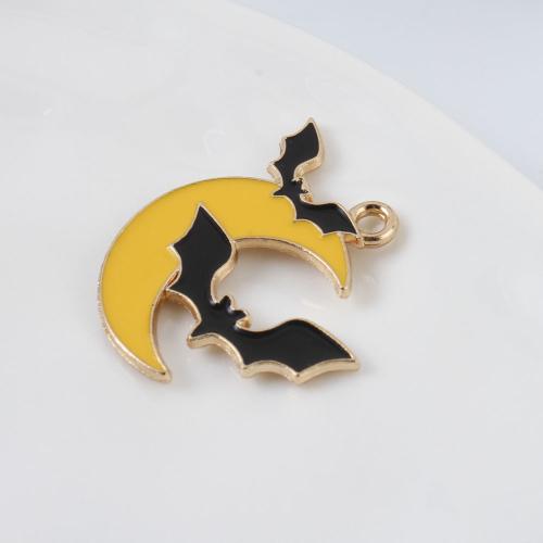 Fashion Halloween Pendant, Tibetan Style, gold color plated, Halloween Design & DIY & enamel, mixed colors, 25x23x1.60mm, Sold By PC