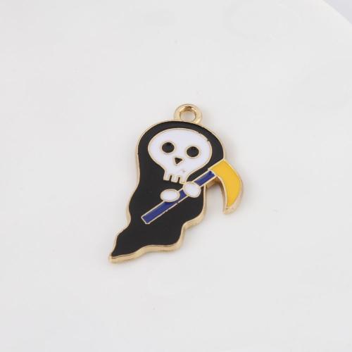 Fashion Halloween Pendant, Tibetan Style, Ghost, gold color plated, Halloween Design & DIY & enamel, mixed colors, 28.30x16x1.30mm, Sold By PC