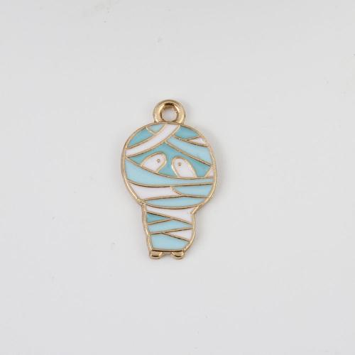 Fashion Halloween Pendant, Tibetan Style, Mummy, gold color plated, Halloween Design & DIY & enamel, mixed colors, 21.60x13x1.40mm, Sold By PC