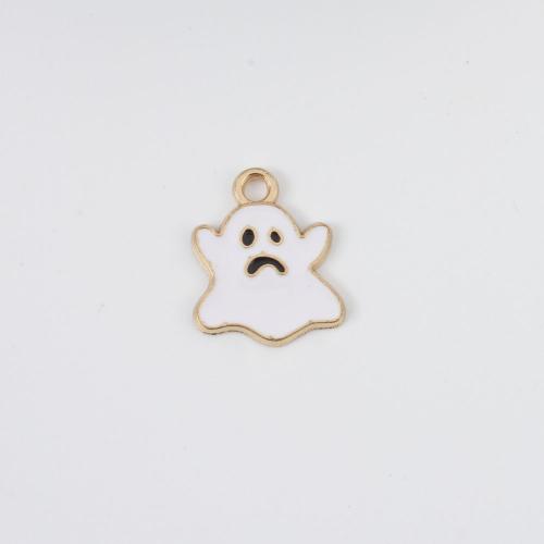 Fashion Halloween Pendant, Tibetan Style, Ghost, gold color plated, Halloween Design & DIY & enamel, mixed colors, 17.20x14x14mm, Sold By PC