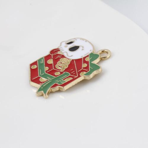 Fashion Halloween Pendant, Tibetan Style, Skull, gold color plated, Halloween Design & DIY & enamel, mixed colors, 15x20x1.20mm, Sold By PC