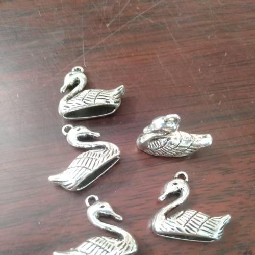 Tibetan Style Animal Pendants, Swan, plated, DIY, silver color, 21.50x20x8mm, Sold By PC