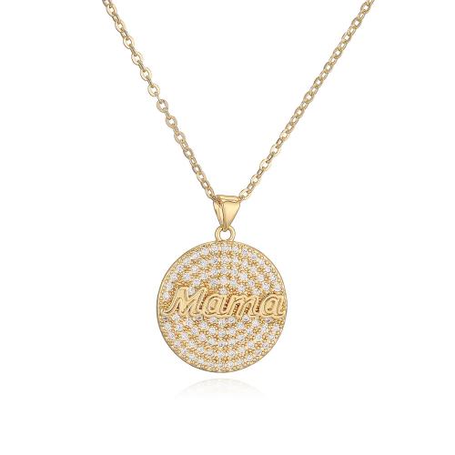 Cubic Zircon Micro Pave Brass Necklace, 18K gold plated, different styles for choice & micro pave cubic zirconia & for woman, Sold By PC