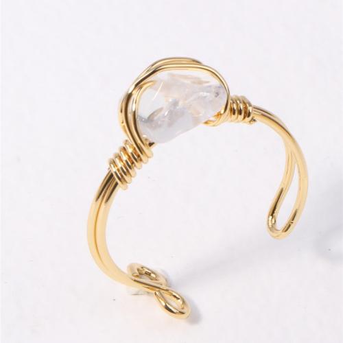 Acrylic Finger Ring, Brass, with Acrylic, plated, fashion jewelry & different materials for choice & hollow, golden, Sold By PC
