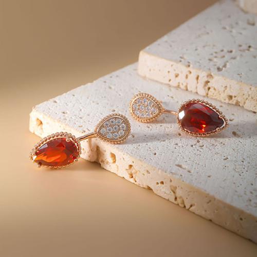 Brass Split Earring, Teardrop, plated, micro pave cubic zirconia & for woman, more colors for choice, 9x27mm, Sold By PC