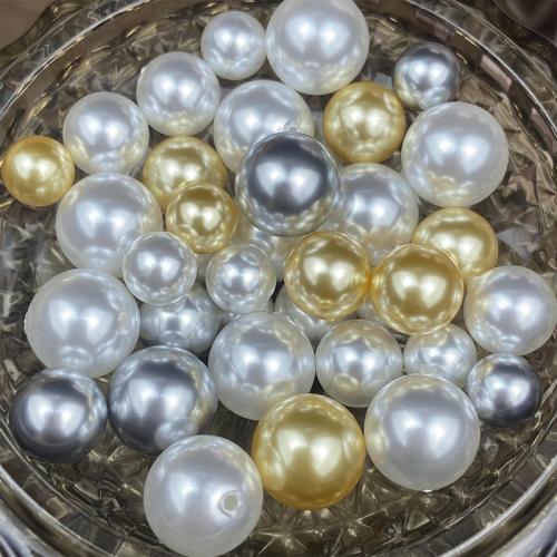 Glass Pearl Beads, DIY & half-drilled, more colors for choice, 4-14mm, 100PCs/Bag, Sold By Bag