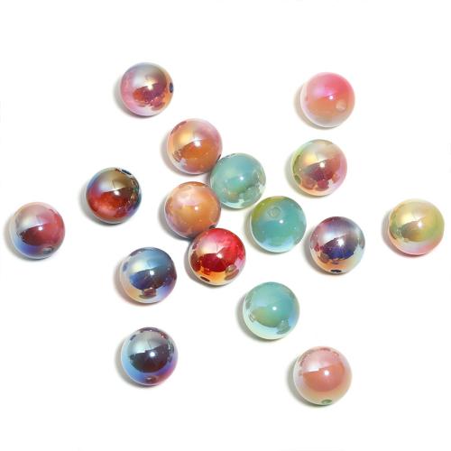 Plated Acrylic Beads, gold color plated, DIY, more colors for choice, 200PCs/Bag, Sold By Bag