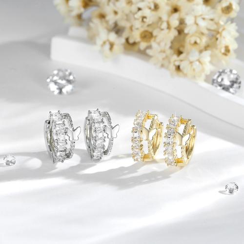 Cúbicos Circonia Pendiente Latón Micro pavimenta, metal, chapado, Joyería & micro arcilla de zirconia cúbica, más colores para la opción, libre de níquel, plomo & cadmio, Vendido por Par