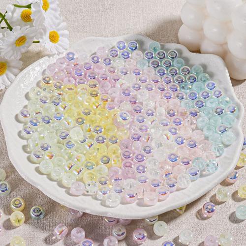 Resin Jewelry Beads, gold color plated, DIY, more colors for choice, 7x8mm, Hole:Approx 1.5mm, 30PCs/Bag, Sold By Bag