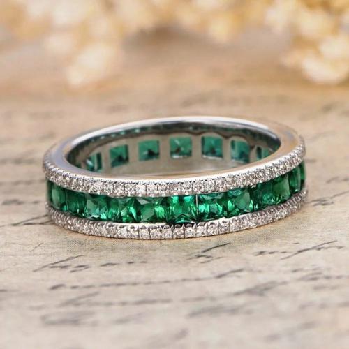 Cubic Zirconia Micro Pave Brass Ring, plated, different size for choice & micro pave cubic zirconia & for woman, Sold By PC
