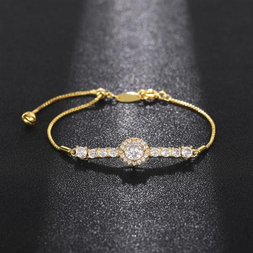 Цирконий Micro Pave латунь Браслет, Латунь, Другое покрытие, ювелирные изделия моды & инкрустированное микро кубического циркония & Женский, Много цветов для выбора, длина:Приблизительно 22 см, продается PC